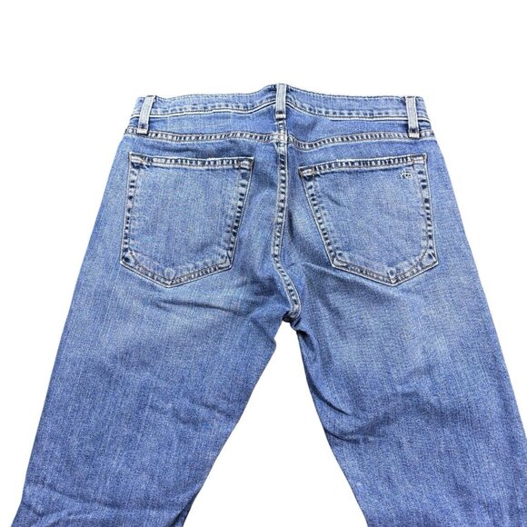 Rag & Bone Jeans Fit 2 Slim Men's 30 Medium Wash Denim Raw Hem Faded - Picture 4 of 16